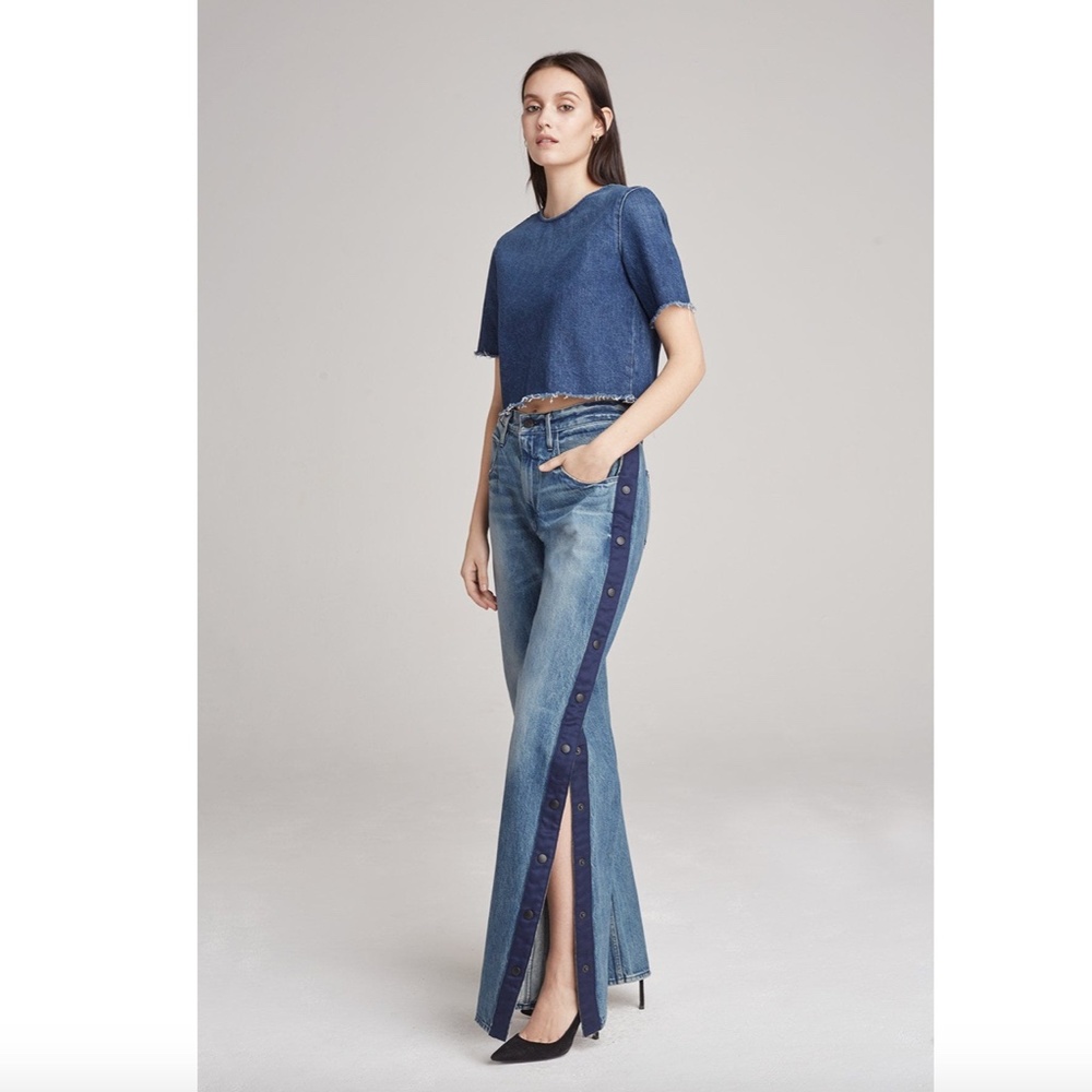 New 3x1 NYC Joy Snap Away Trouser/Wide Leg Jeans - Picture 3 of 10